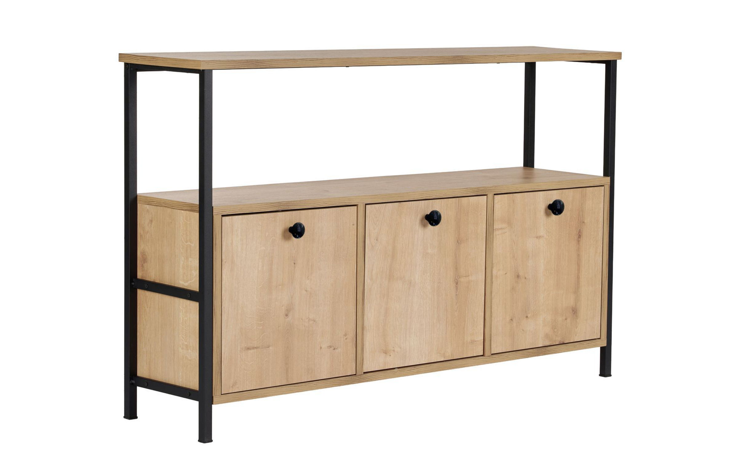 Masa consola Solans, stejar + negru  8